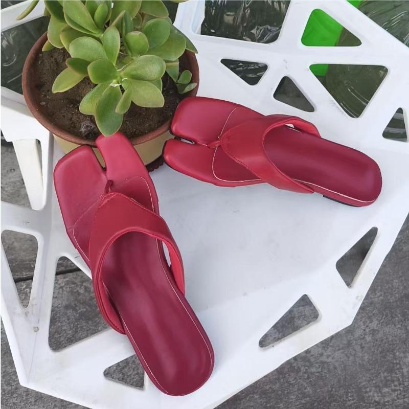 

Split toes Flats clogs Sandals Women Slippers Slides Shoes Square Toe Flip Flops Clip Toe Casual Summer Beach Walking Sandalias 35 красный