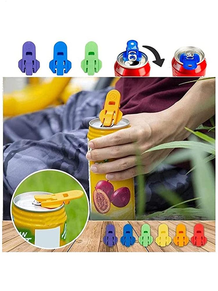 Portable Bottle Opener 6pcs Reusable Easy Can Opener Sealed Drink Beer Cola Opener Lid Remover Kitchen Supplies Camping Tools