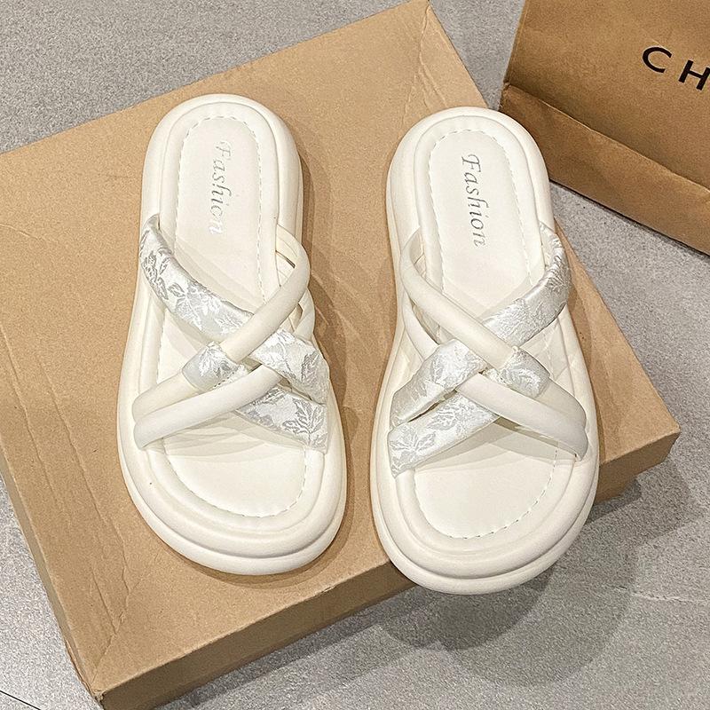 

Женские тапочки летняя обувь универсальные толстоподошвенные мягкие подошвы прохладные тапочки противоскользящие и дезодорирующие уличные пляжные тапочки на одном ремешке женские 35