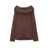 Zbzr Spring New Women Clothes Western Style Fashion Temperament Versatile Lazy off-Shoulder off-Shoulder Knit Sweater