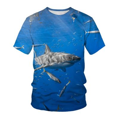 Letnia koszulka z nadrukiem 3D Shark Moda męska O-Neck Casual Krótki rękaw Koszulki Oversized Harajuku Streetwear Męskie Dzieci Koszulki Topy