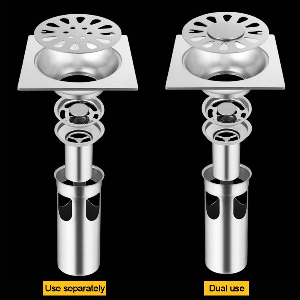 Com tampa de grade de grade, filtro de pia, ralo de piso de dupla finalidade, acessórios para máquina de lavar de banheiro