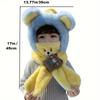 Winter Children One Piece Scarf Hat+Mask Cute Cartoon Baby Ear Protection Cap 1-6 Kids Plush Cross Neckerchief Warm Beanies