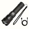 1-2PC LED Telescopic Zoom Flashlight High Power Torch Light USB Rechargeable Flashlight Portable Tactical Lantern Outdoor  Light
