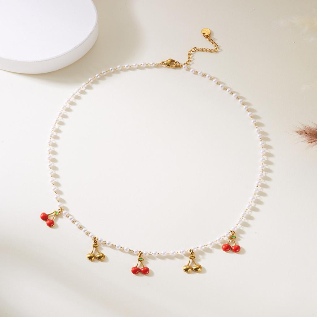 Fruitinspired Stainless Steel Necklace Collection With Multilayer Chains For Summer Fashion Accessories