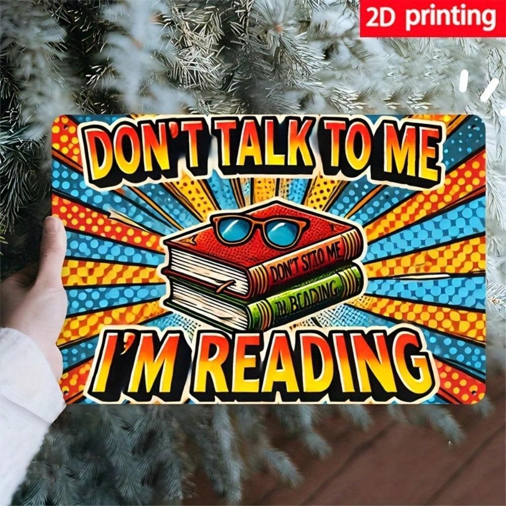 Do Not Disturb Reading Metal Tin Sign Wall Decor for Office Cafe Bar Home
