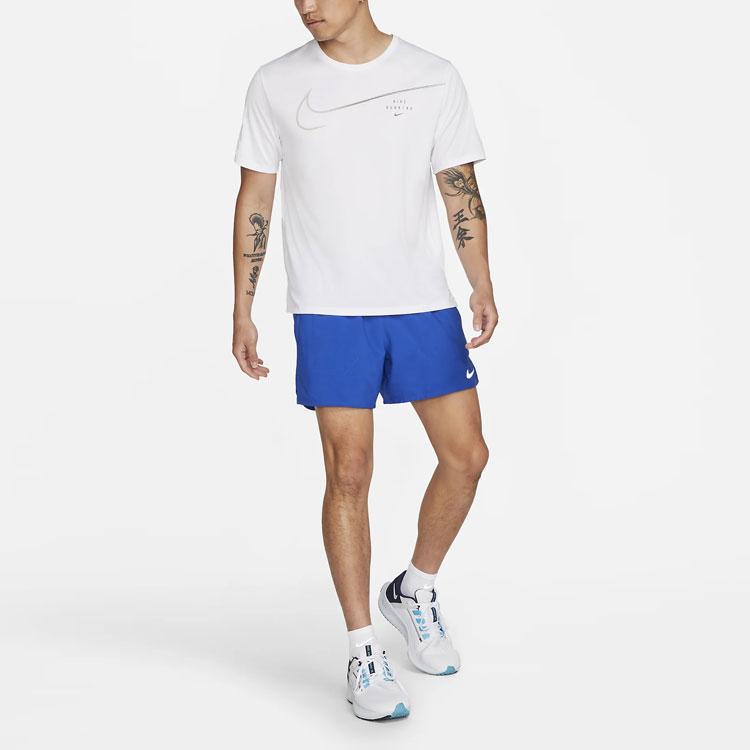 Nike Large Logo Sport Training Breathable Quick-Dry Crew Neck Short Sleeve T-Shirt Men Tops White DM4812-100