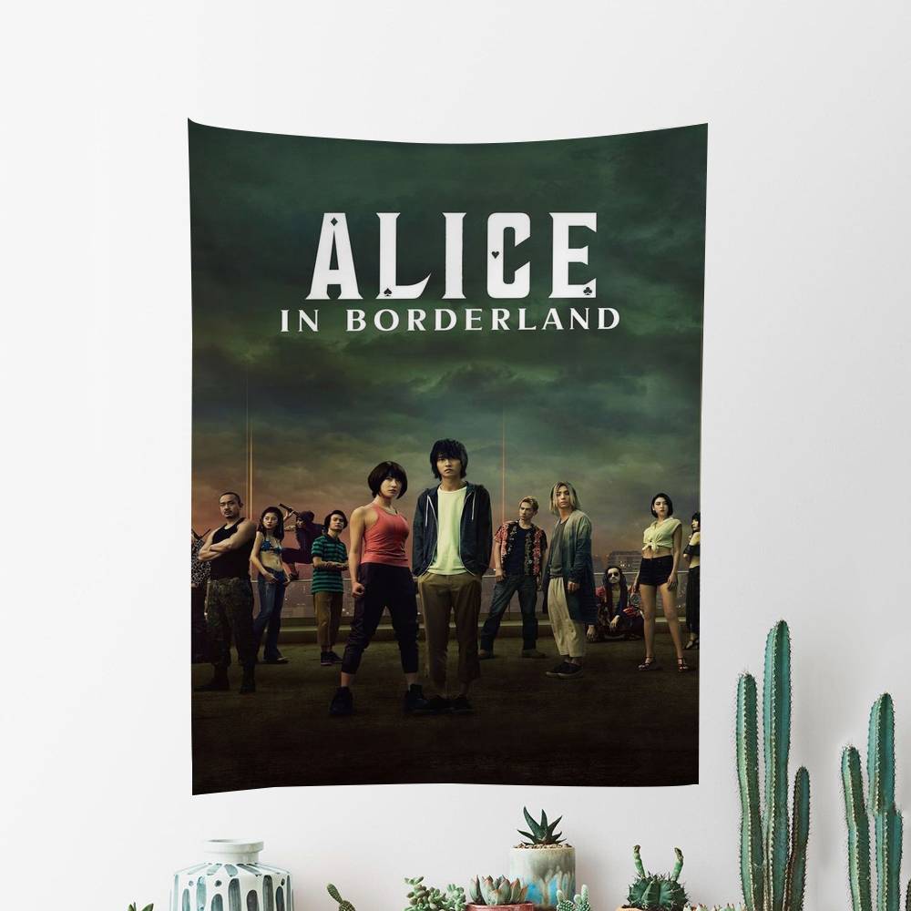 Heißes TV Alice In Borderland Bedruckter Großer Wandteppich Kunst Science-Fiction Zimmer Heimdekoration Dekor Decke