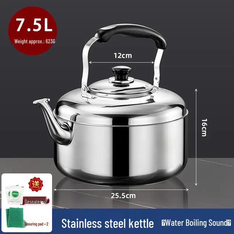 Food Grade Stainless Steel Whistling Kettle, Large Capacity for Gas and Induction Stoves