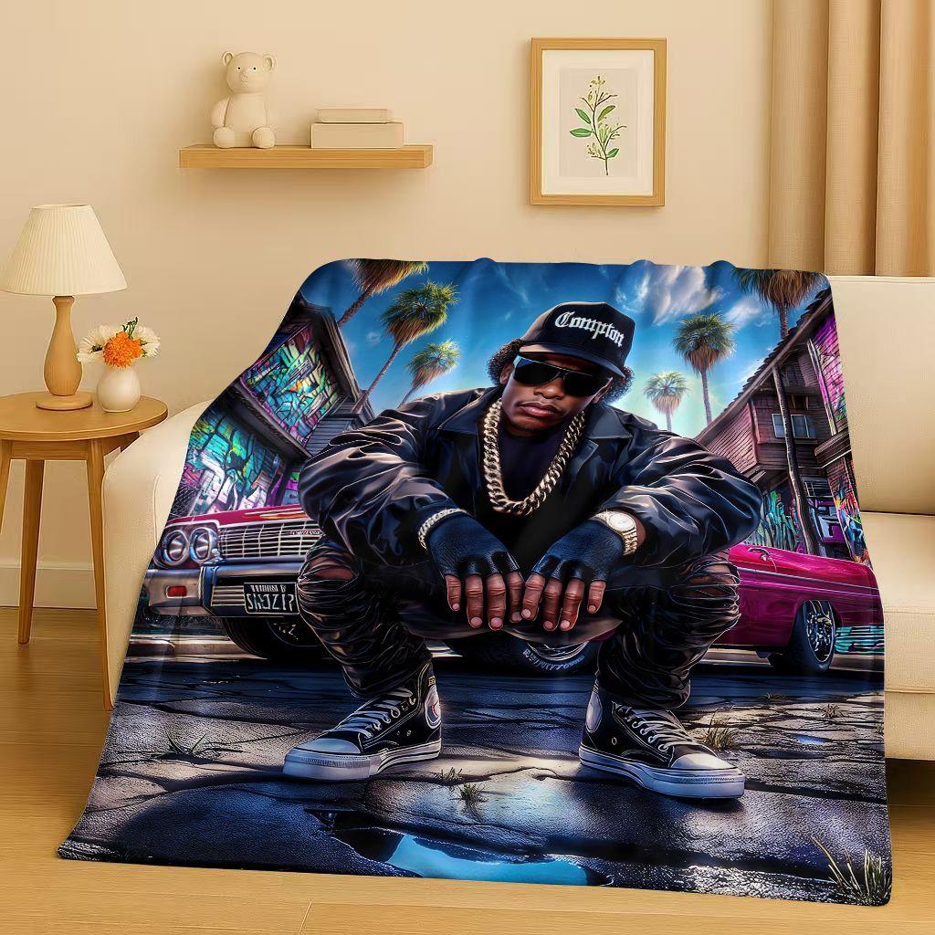 26 Style Top Hip Hop Rapper Star Cartoon Art Flannel Blanket,Ultra Soft Warm Plush Throw for Home Bedroom Bed Sofa Cover Office