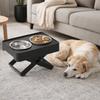 Adjustable Height Neck Protection Dog Bowl Stainless Steel Double Bowl Design Dog Watering Bowl Spill-proof Stable