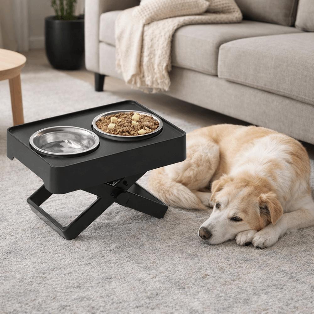 Spill-proof Dog Feeding Bowl Adjustable Height Dog Watering Bowl  Medium To Large Dogs