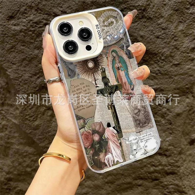 Popular application Apple 15 colored silver iPhone14Pro creative 11promax matte 16 protective case 17