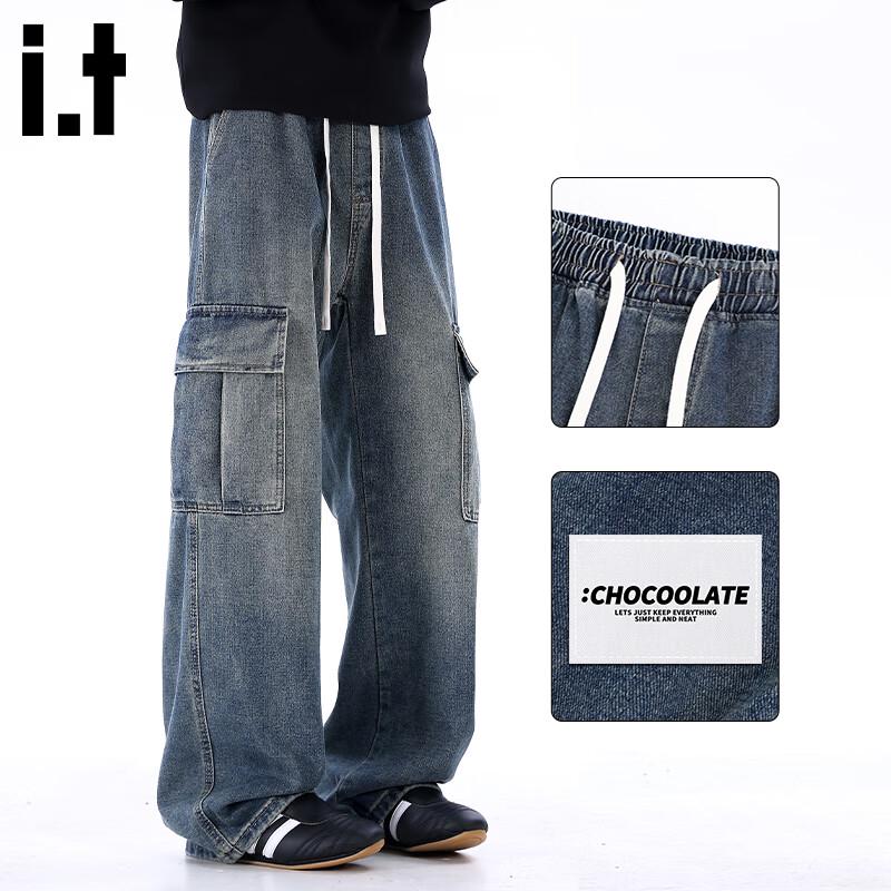 CHOCOOLATEit Men's Retro Straight-Leg Workwear Jeans