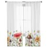 Mushrooms Flowers Plants Sheer Voile Window Curtains Tulle Curtains Living Room Balcony Decoration Drapes