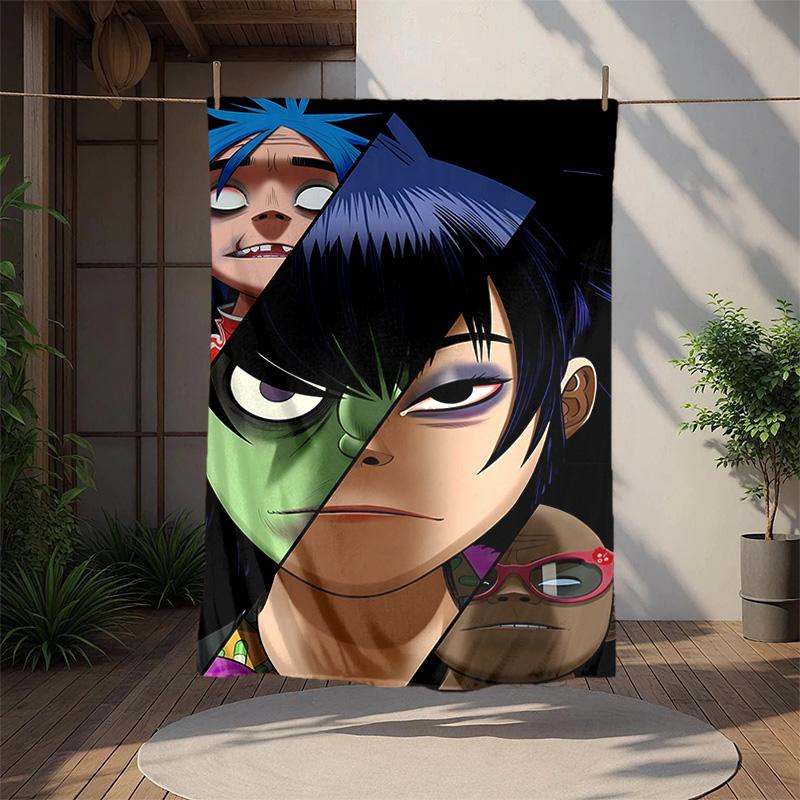 Gorillaz Flannel Blanket Soft Warm All-Season Throw, Design for Camping, Car Travel, Hiking Sofa, Bed, Office Perfect Gift for Parties