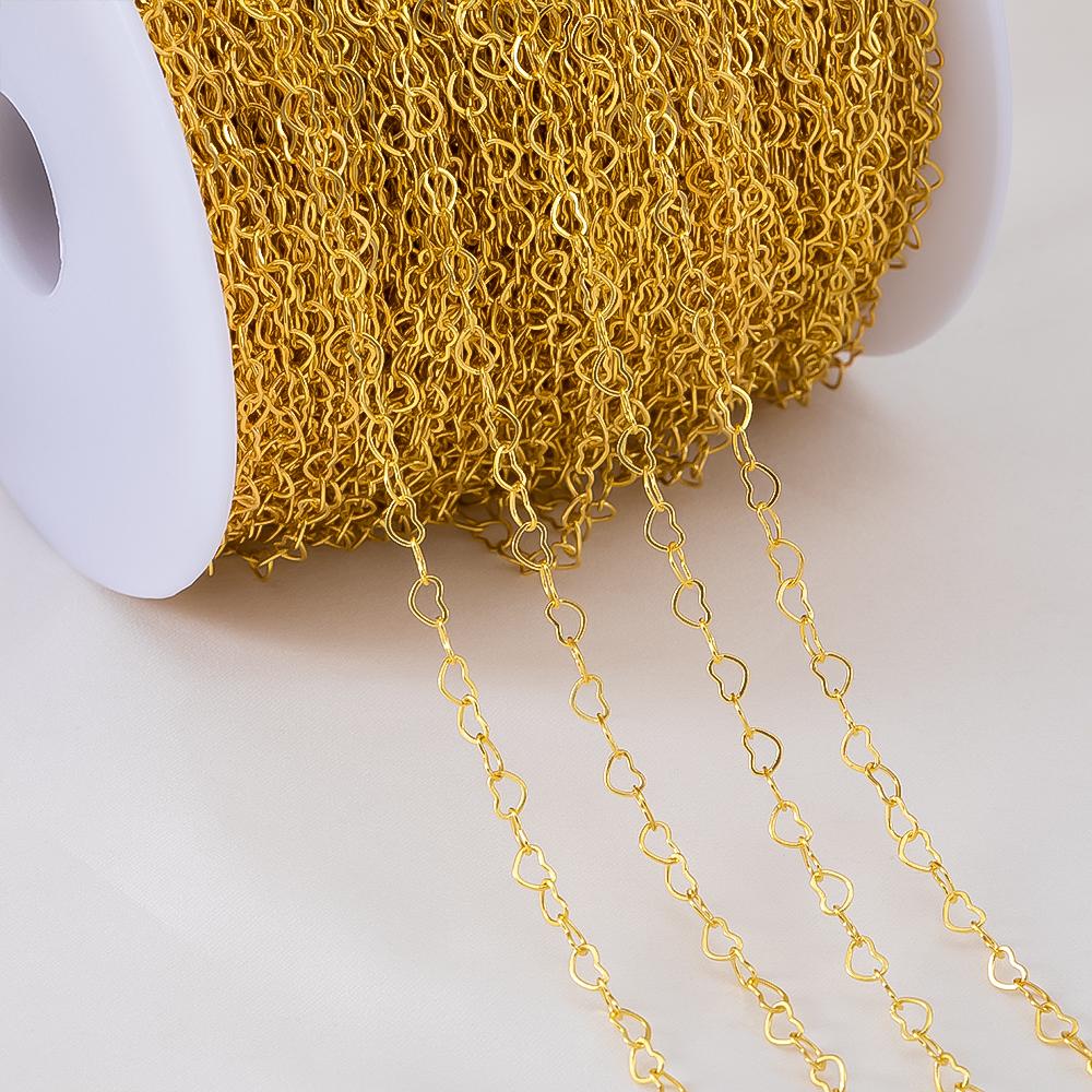1Meter Copper Basic Chain Gold Plated Cable Curb Link Chains for Necklace Bracelet Handmade Jewelry Making DIY Supply Wholesale