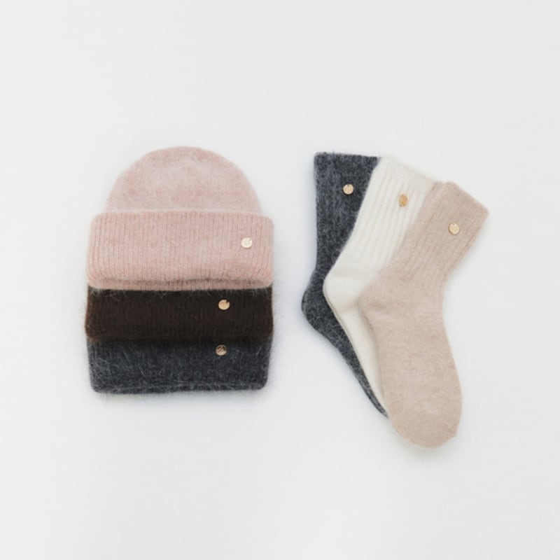 KUME Angora Socks, Beige