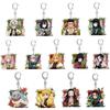 Anime Demon Slayer Keychain Tokitou Muichirou Rengoku Kyoujurou Kanroji Mitsuri Kamado Tanjirou Keyring Bag Car Key Chain Gift