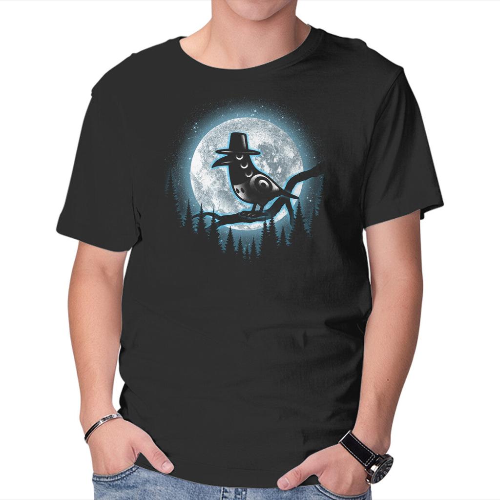 Unisex Crew Neck T-Shirt Moonlight Magpie Graphic Short Sleeve Casual Tee