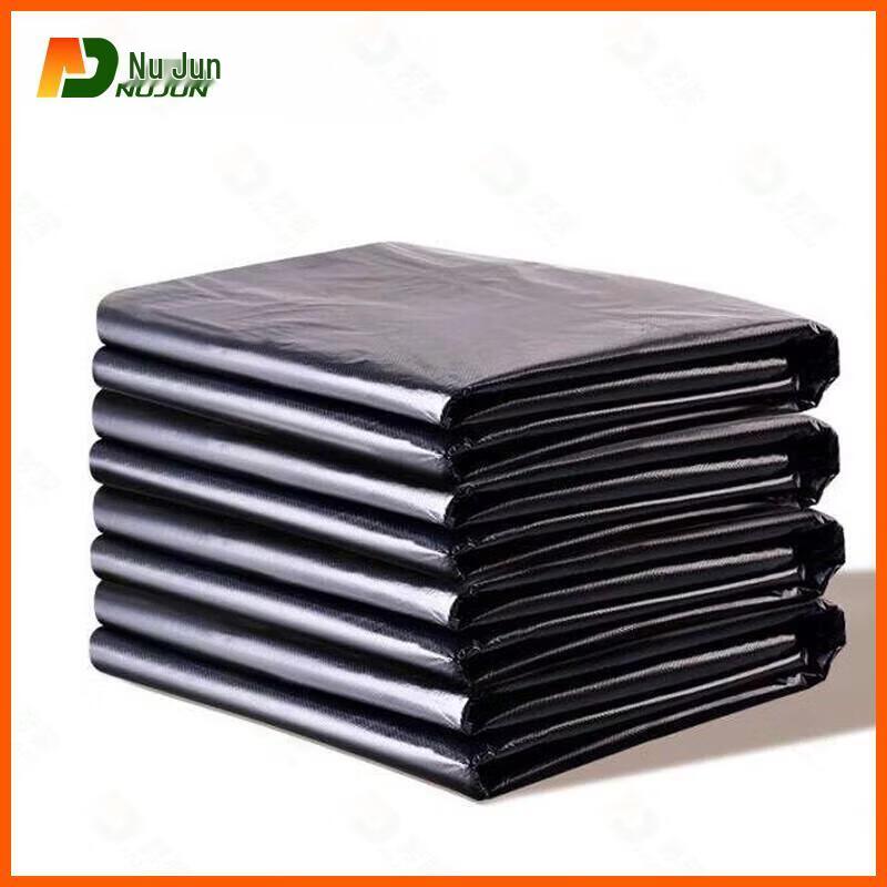 Nujun Black Heavy-Duty Flat-Mouth Trash Bags 120x140 cm