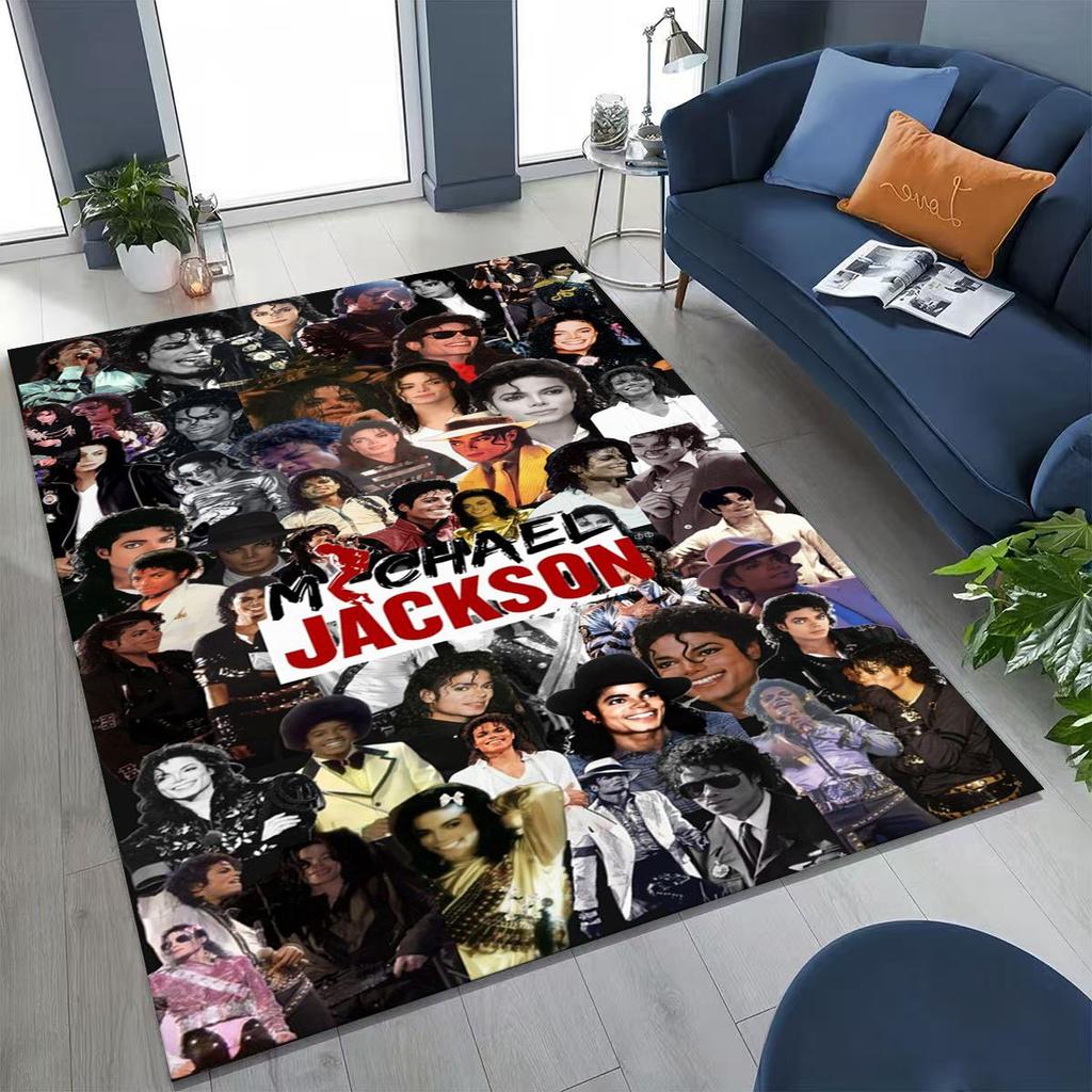 Fashion MJ Michael Jackson King of Pop Art Rug for Bedroom Living Room Sofa Home Doormat Decor, Large Kids Non-slip Floor Mat