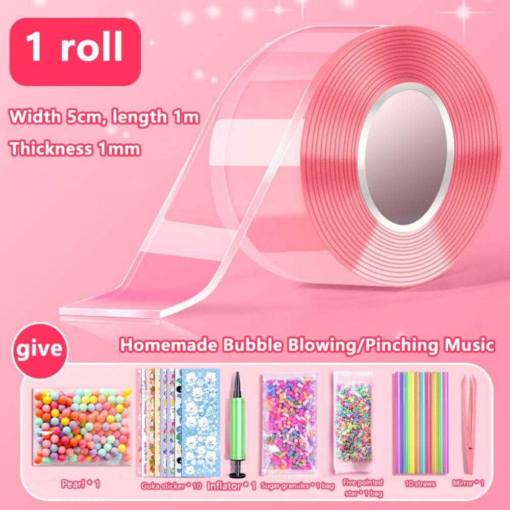 

Супер Еластична Нано Стрічка Двостороння Надування Бульбашок Стрічка Нова Стрічка для Бульбашкових Куль Ручної Роботи рожевий