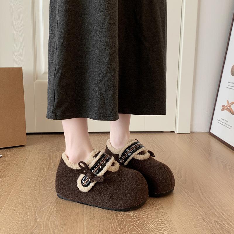 Women's Fur One Thick Sole Winter Lightweight Warm Snow Boots Non-slip Wear-resistant Casual Sports Cotton Boots Fur Shoes