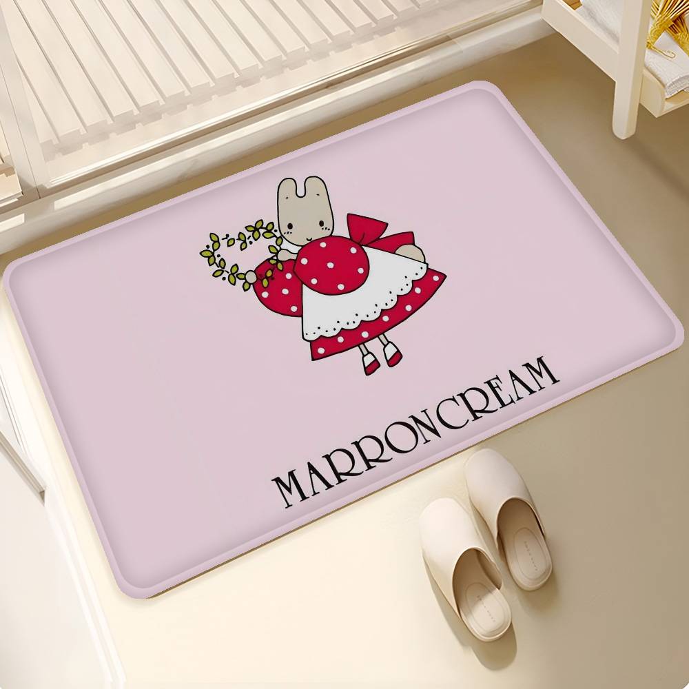 

Kawaii M-Marroncream Bathroom Mat Anti-slip Absorb Water Long Strip Cushion Bedroon Mat Hotel Decor Mat 50x80cm