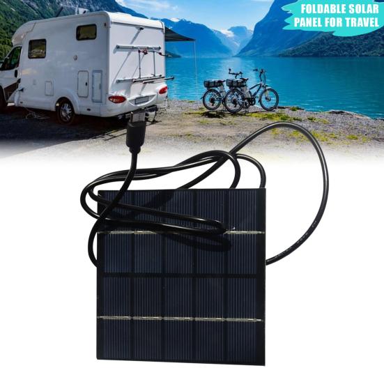1.5W 5V Solar Panel Portable Lightweight Type-C Outdoor Camping Hiking Cycling Power Bank Mobile