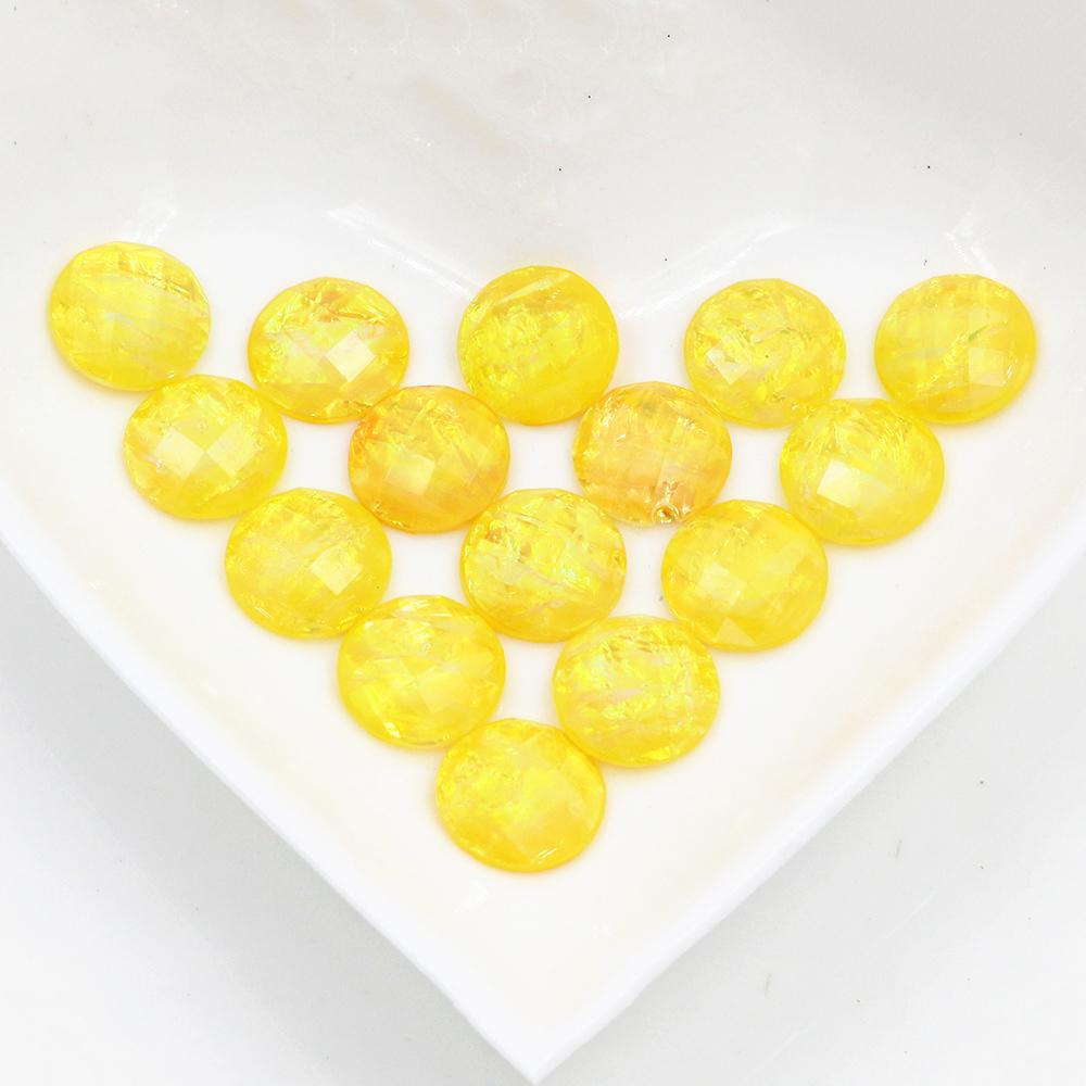 New Fashion 40pcs 12mm Blue Color Tangent plane Built-in metal foil Flat back Resin Cabochons Cameo DIY Jewelry Findings Dome