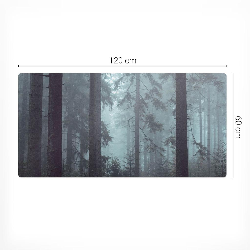 Antypoślizgowa Podkładka Na Biurko Do Biura Mglisty Las Iglasty 120X60 Cm