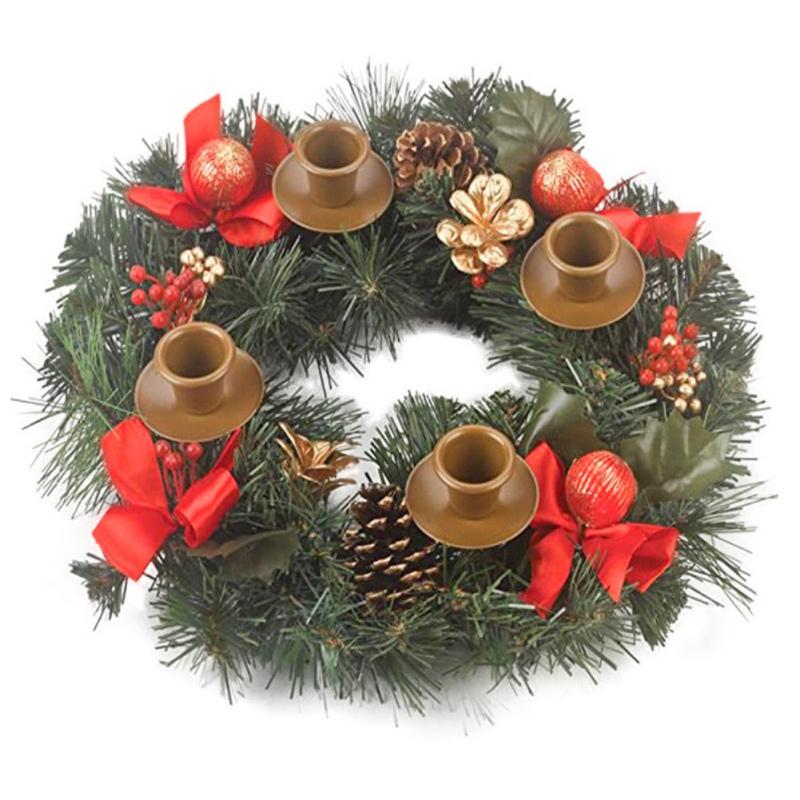 

Рождественские свечи кольца центральное украшение свеча подсвечник венок для свадьбы вечеринки новогодние рождественские украшения 30 см 30cm