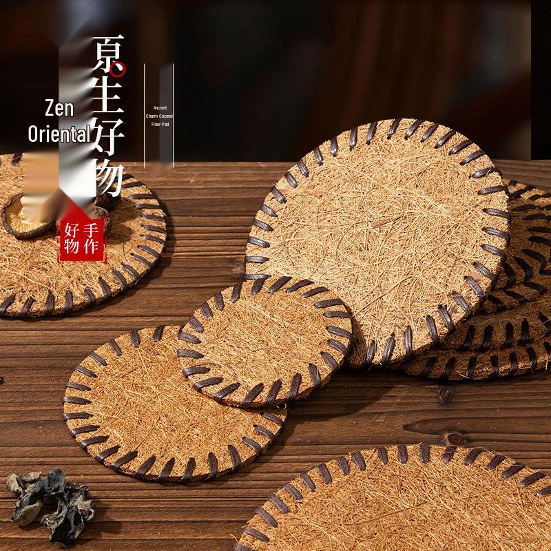 Coconut Fiber Heat-Resistant Table Mat: Anti-Scald Pad, Pot/Bowl Coaster, Plate Mat, Teapot Trivet.