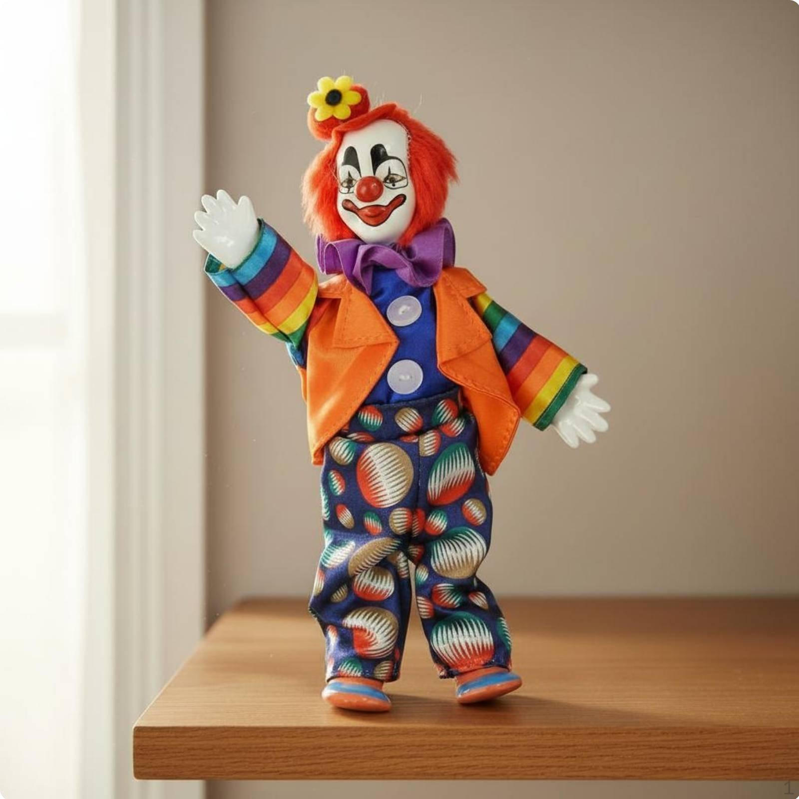 Ceramic Clown Doll Great Gift Idea 8 Inch Statuette Collectible Item Vintage for Collectors,