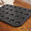 Non Stick 24 Hole Mini Cup Baking Pan Carbon Steel Pudding Cake Mold Household Baking Utensils Black