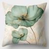 Vibrant Natural Green Blue & Golden Botanical Print Throw Pillow Sofa Bed Living Room Office Beach Theme Decor