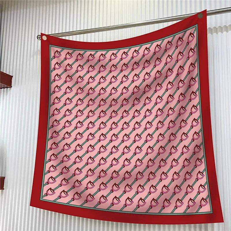 New Year Gift 90cm Large Square Scarf Scarf Women'S Scarves Spring And Autumn Style Fashion Shawl European American Twill Print