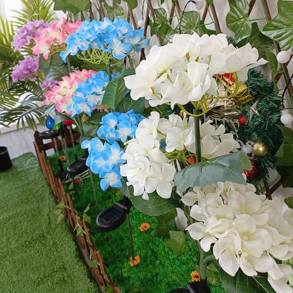 3 Head Lawn Light Hydrangea Landscape Lamp House Decoration LED Solar Lamp  Holiday