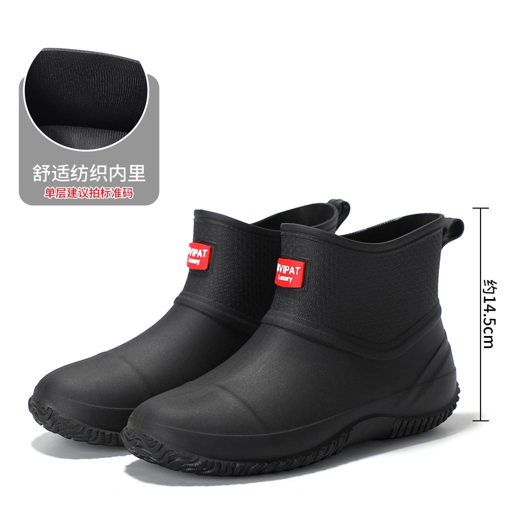 Rain Boots Men's Short-leg Low-top Waterproof and Non-slip Outdoor Fishing Shoes Lightweight Rain Boots for Men