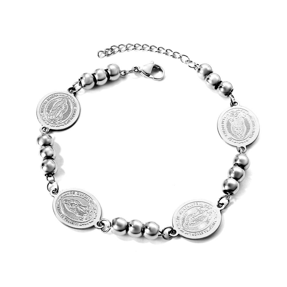 eBay jewelry bracelet women's niche design sense circle steel ball portrait creative stainless steel bracelet women