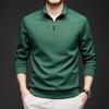 Men S Loose Casual Stand Collar Long Sleeve Polo Sweatshirt