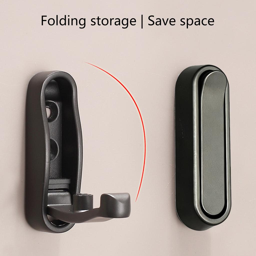 2 Pack Practical Wall Hooks Practical Kirsite Construction 55lb Weight Capacity Foldable Design Space Saving Home Organization