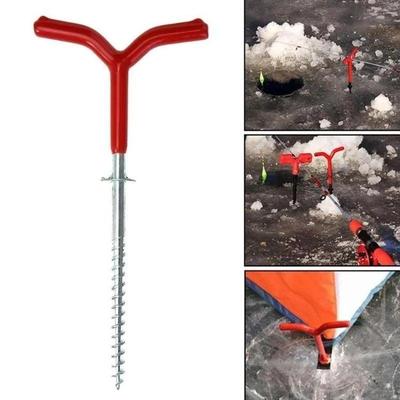 5x 7.7" Multifunction Pegs Tent Stakes Pegs Ice Fishing Bracket Holder Camping Tent Accessories Ice Nail Winter Fishing Supplies