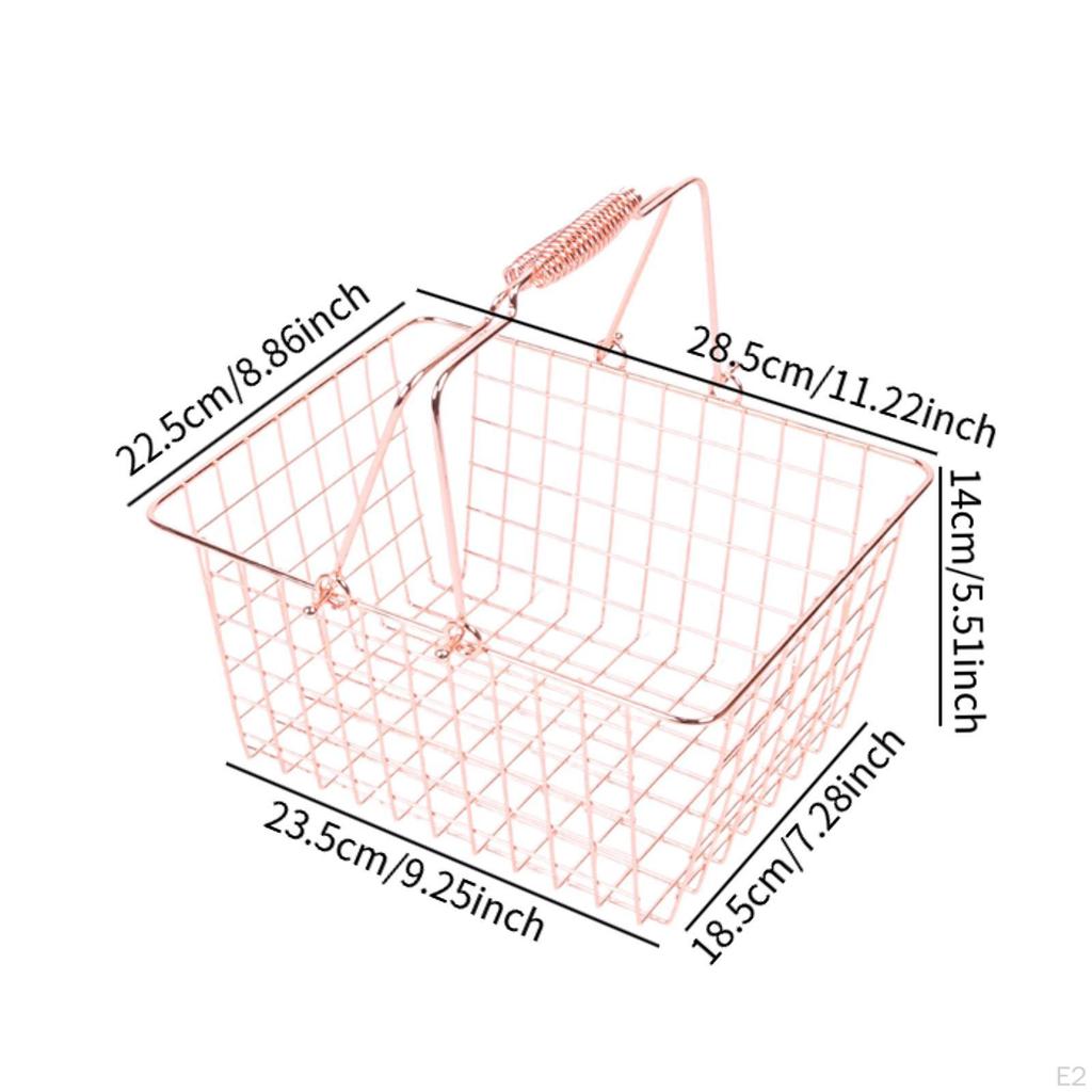 Shopping Basket Storage Ergonomic Multipurpose with Handle Supermarket Organizer for Fruits