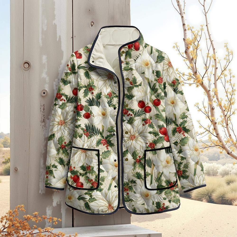 Nová bunda vícebarevné vzorové prvky B1 zipová mikina s kapucí zateplená zimní fleecová trendy vatovaná bunda