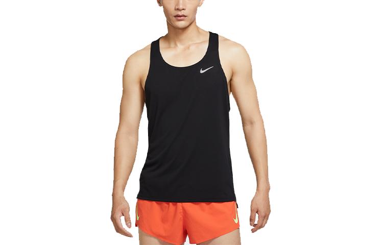 Nike Running Tank Tops Men's Black Crew Neck Moderate Straight Fit DQ4733-010