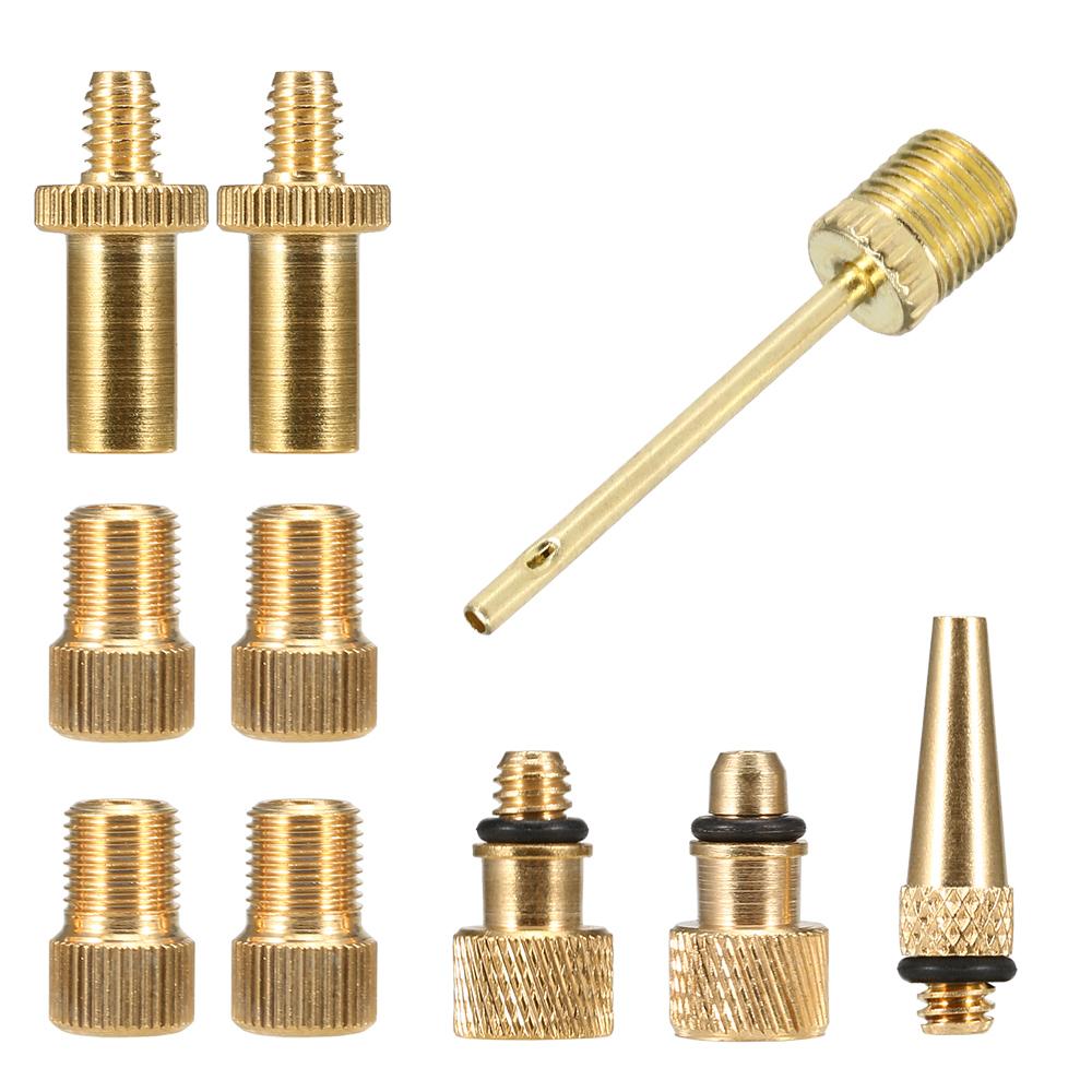 

Bike Valve Adapter Set Bike Tire Valve Converter Kit Presta to Dunlop Schrader to Presta Valve Adapter Nozzle Needle Kit Type 2