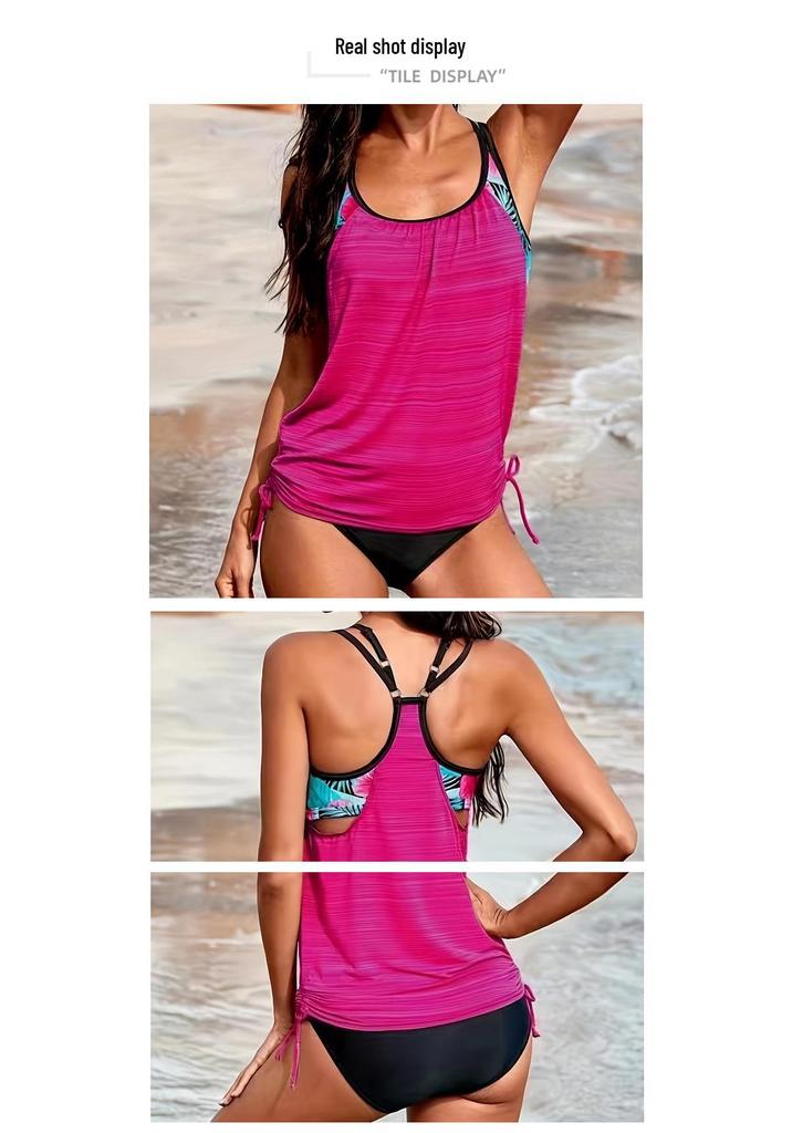 Bañador Chaleco de Vallas Bloque de Color: Diseño Conservador para Favorecer y Adelgazar.