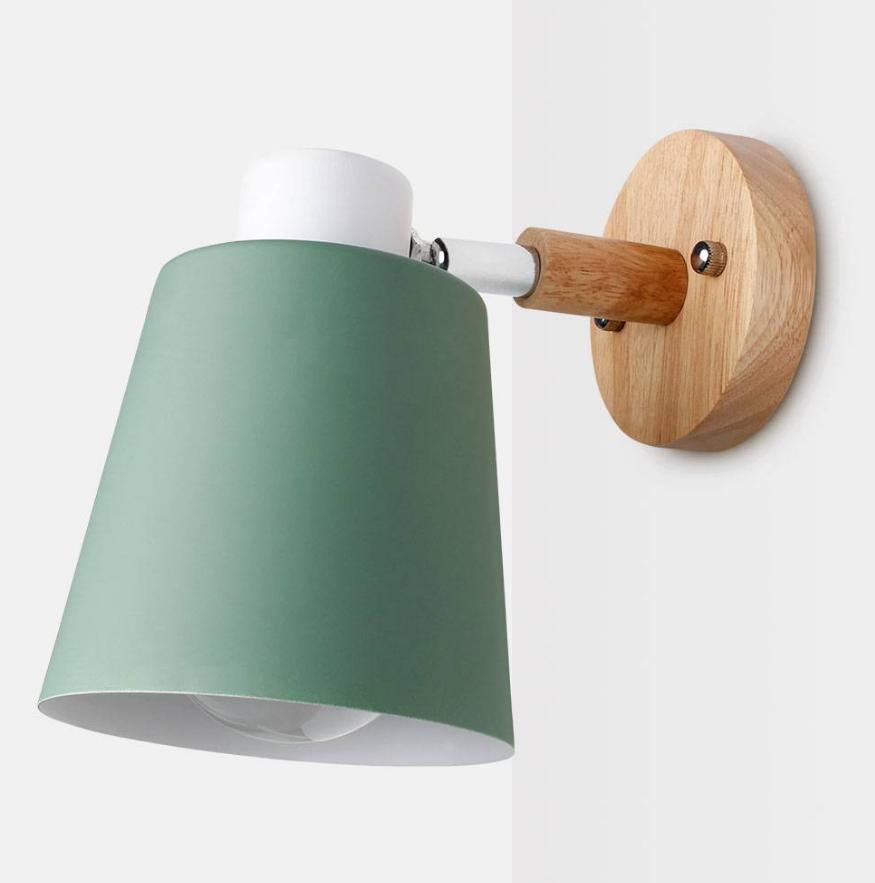 Nordic Wall Lamp With Bulb Macaroon E27 Sconce For Bedroom Iron Multiple Colors Adjustable Wall Lamp Head Home Decor Fixtures